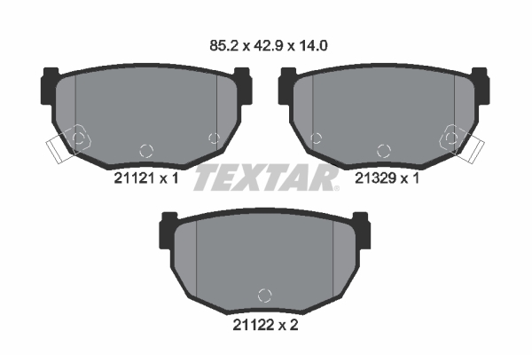 TEXTAR 2112102 Bremsbelagsatz, Scheibenbremse