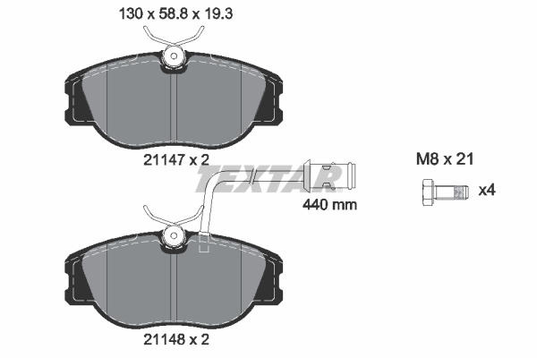 TEXTAR 2114703 Q+ Bremsbelagsatz, Scheibenbremse