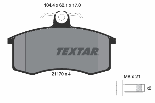 TEXTAR 2117002 Bremsbelagsatz, Scheibenbremse