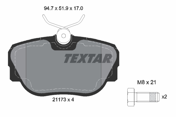 TEXTAR 2117302 Q+ Bremsbelagsatz, Scheibenbremse