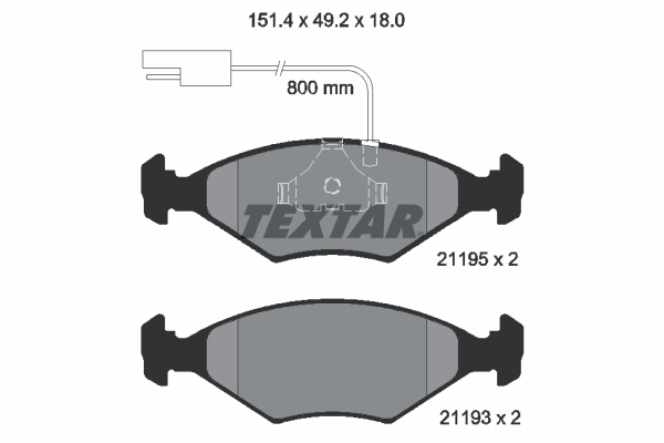 TEXTAR 2119501 Bremsbelagsatz, Scheibenbremse