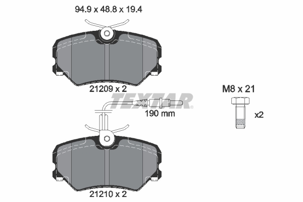 TEXTAR 2120909 Q+ Bremsbelagsatz, Scheibenbremse