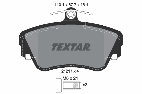 TEXTAR 2121702 Bremsbelagsatz, Scheibenbremse