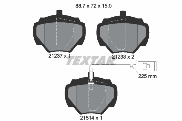 TEXTAR 2123701 Bremsbelagsatz, Scheibenbremse
