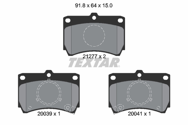 TEXTAR 2127702 Bremsbelagsatz, Scheibenbremse