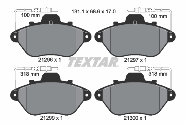 TEXTAR 2129603 Bremsbelagsatz, Scheibenbremse