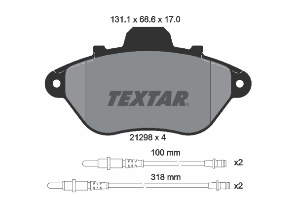 TEXTAR 2129802 Bremsbelagsatz, Scheibenbremse
