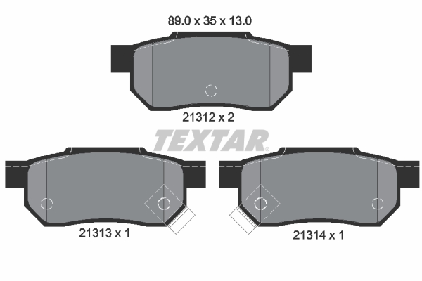 TEXTAR 2131201 Bremsbelagsatz, Scheibenbremse