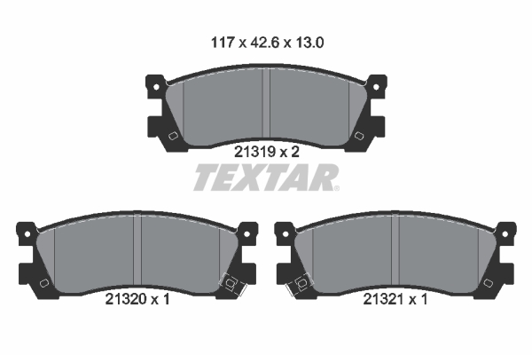 TEXTAR 2131901 Bremsbelagsatz, Scheibenbremse