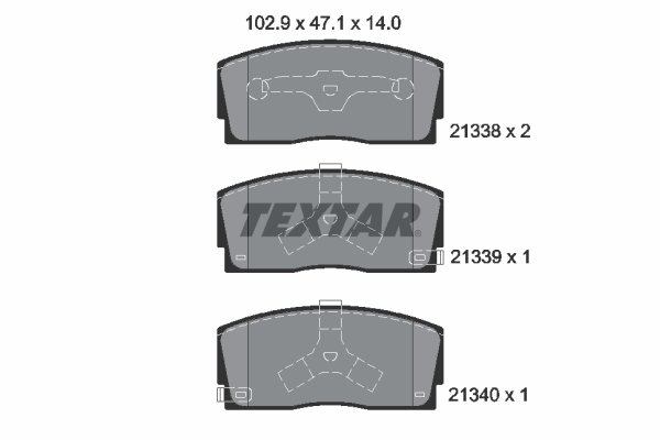 TEXTAR 2133801 Bremsbelagsatz, Scheibenbremse