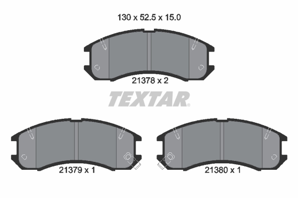 TEXTAR 2137801 Bremsbelagsatz, Scheibenbremse