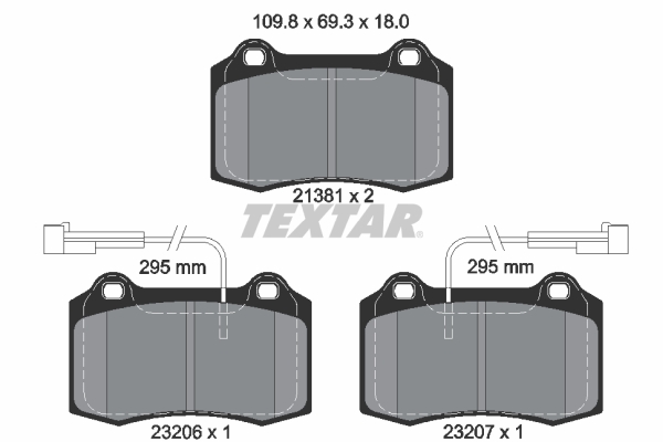 TEXTAR 2138103 Q+ Bremsbelagsatz, Scheibenbremse