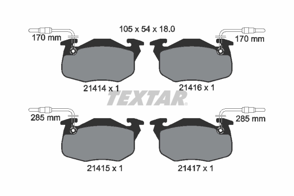 TEXTAR 2141401 Bremsbelagsatz, Scheibenbremse