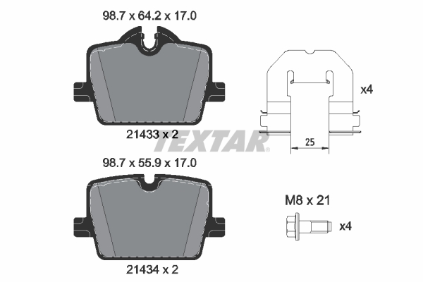 TEXTAR 2143301 Q+ Bremsbelagsatz, Scheibenbremse