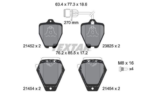 TEXTAR 2145201 Bremsbelagsatz, Scheibenbremse