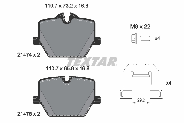 TEXTAR 2147401 Q+ Bremsbelagsatz, Scheibenbremse