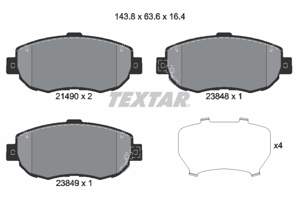 TEXTAR 2149001 Bremsbelagsatz, Scheibenbremse