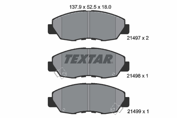 TEXTAR 2149701 Bremsbelagsatz, Scheibenbremse