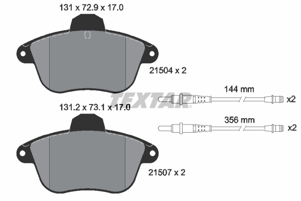 TEXTAR 2150401 Bremsbelagsatz, Scheibenbremse