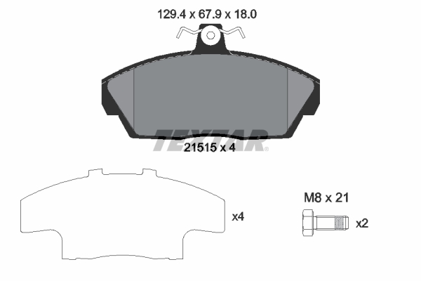TEXTAR 2151504 Bremsbelagsatz, Scheibenbremse