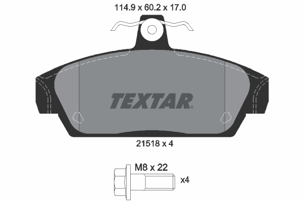 TEXTAR 2151801 Bremsbelagsatz, Scheibenbremse
