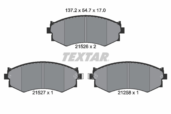 TEXTAR 2152601 Bremsbelagsatz, Scheibenbremse