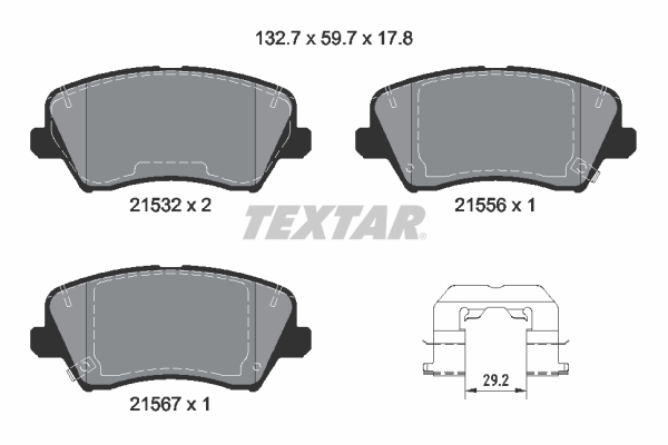 TEXTAR 2153201 Q+ Bremsbelagsatz, Scheibenbremse
