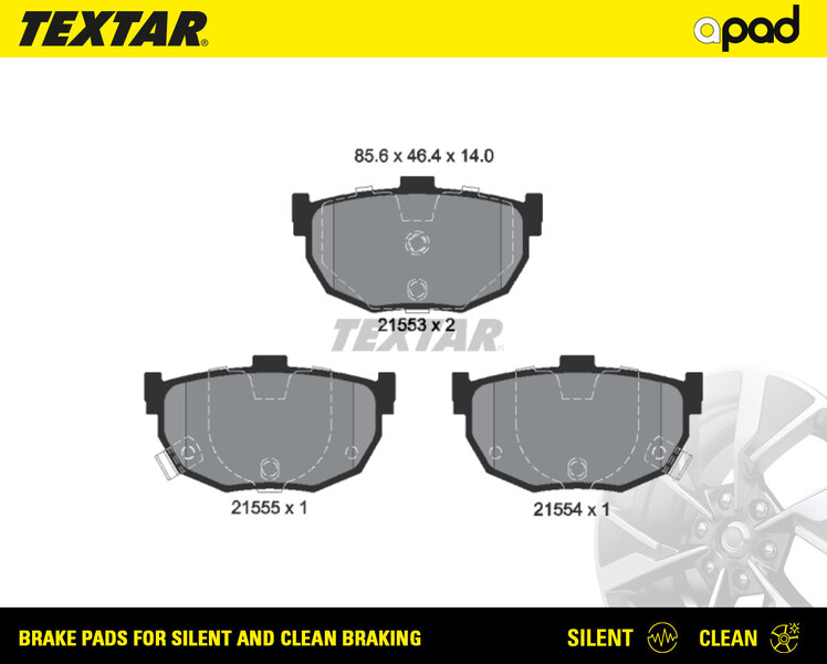 TEXTAR 2155301SC apad Bremsbelagsatz, Scheibenbremse