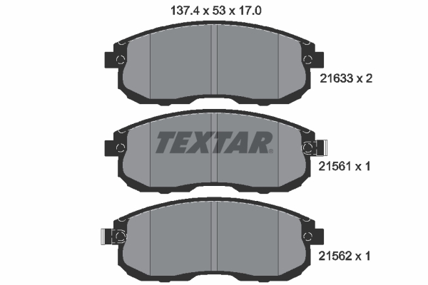 TEXTAR 2156101 Bremsbelagsatz, Scheibenbremse
