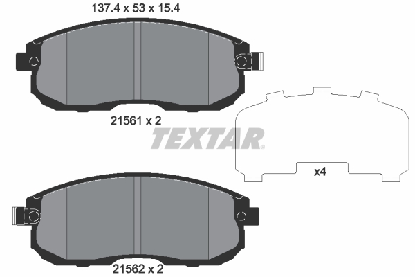 TEXTAR 2156203 Bremsbelagsatz, Scheibenbremse
