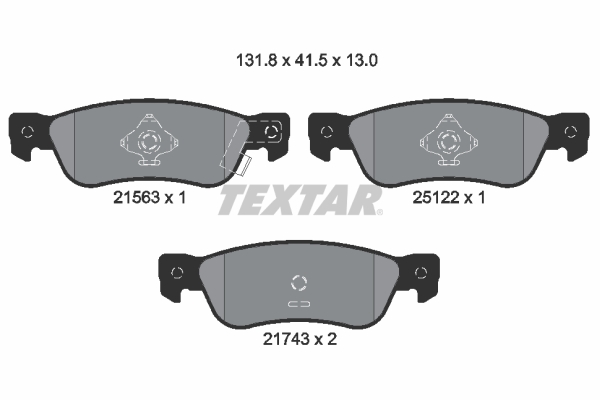 TEXTAR 2156301 Bremsbelagsatz, Scheibenbremse