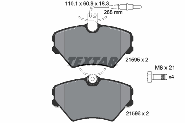 TEXTAR 2159502 Bremsbelagsatz, Scheibenbremse