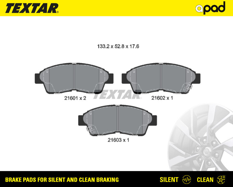 TEXTAR 2160101SC apad Bremsbelagsatz, Scheibenbremse