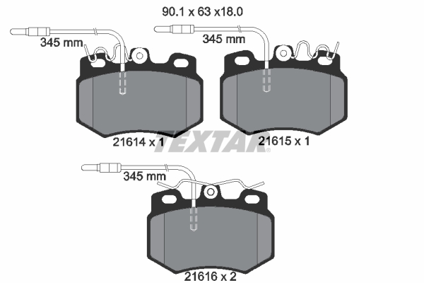 TEXTAR 2161403 Bremsbelagsatz, Scheibenbremse