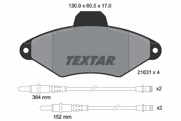 TEXTAR 2163102 Bremsbelagsatz, Scheibenbremse