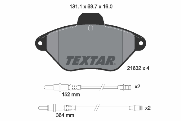 TEXTAR 2163201 Bremsbelagsatz, Scheibenbremse