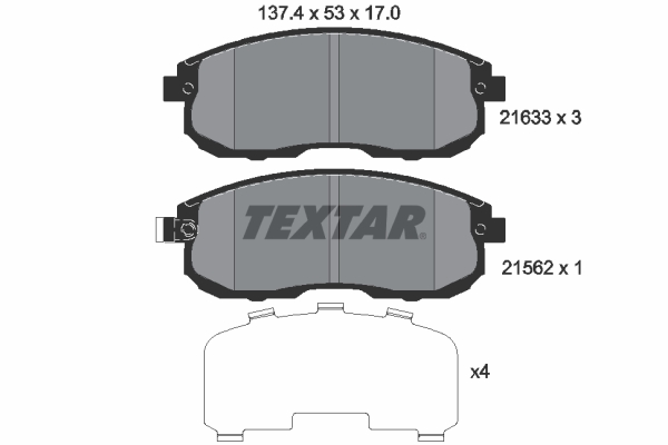 TEXTAR 2163301 комплект...