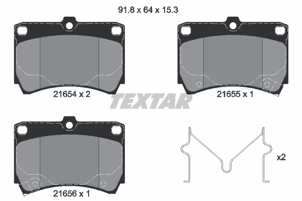 TEXTAR 2165404 Q+ Bremsbelagsatz, Scheibenbremse