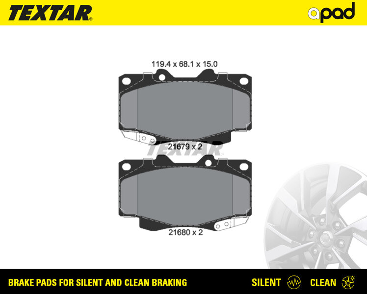 TEXTAR 2168001SC apad Bremsbelagsatz, Scheibenbremse