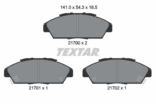 TEXTAR 2170001 Bremsbelagsatz, Scheibenbremse
