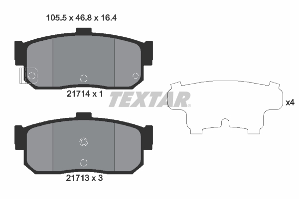 TEXTAR 2171401 Bremsbelagsatz, Scheibenbremse