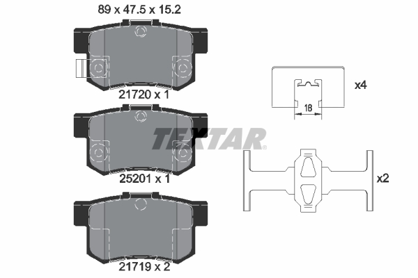 TEXTAR 2172001 Q+ Bremsbelagsatz, Scheibenbremse