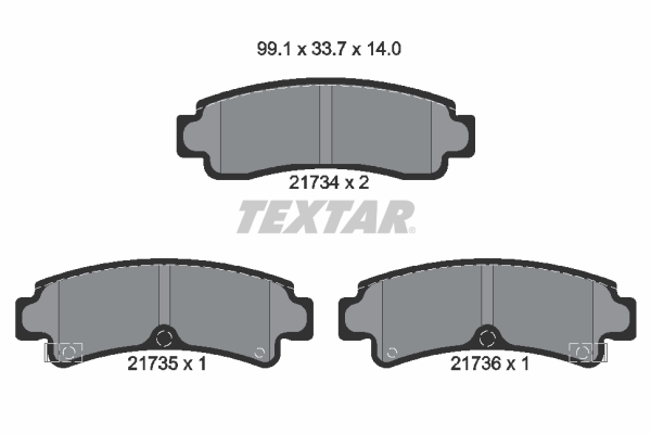 TEXTAR 2173401 Bremsbelagsatz, Scheibenbremse