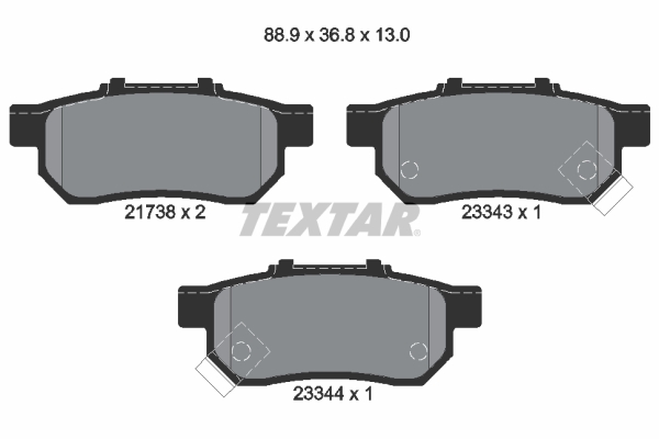 TEXTAR 2173801 Bremsbelagsatz, Scheibenbremse