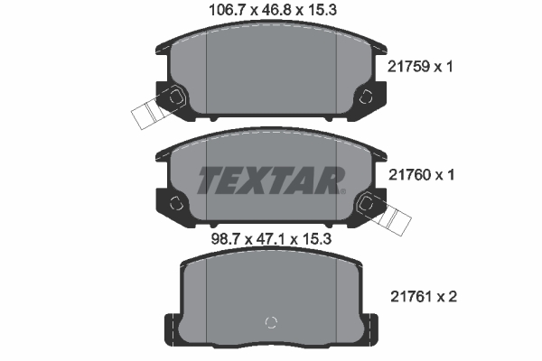 TEXTAR 2175901 Bremsbelagsatz, Scheibenbremse