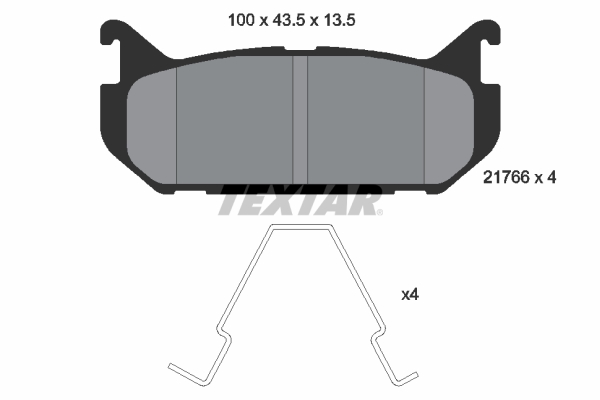 TEXTAR 2176603 Bremsbelagsatz, Scheibenbremse