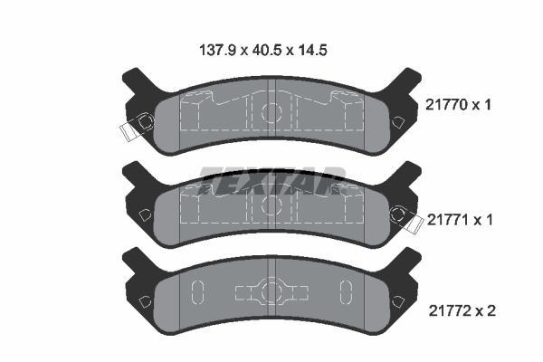 TEXTAR 2177001 Bremsbelagsatz, Scheibenbremse