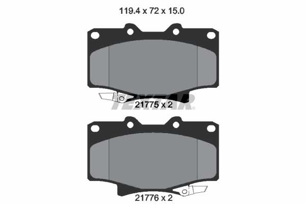TEXTAR 2177501 Bremsbelagsatz, Scheibenbremse