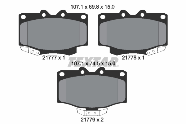 TEXTAR 2177702 Bremsbelagsatz, Scheibenbremse