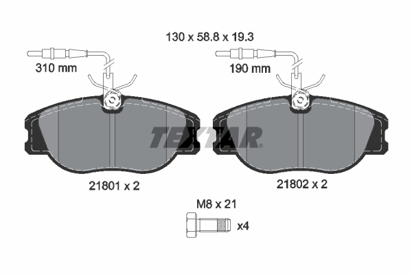 TEXTAR 2180101 Q+ Bremsbelagsatz, Scheibenbremse